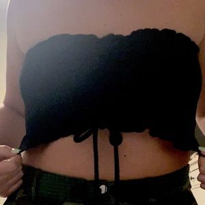 Cinched Black Crop top